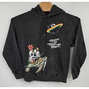 Bittersweet Hoodie Mens‎ S Beautiful Universe Skull Turtle Print Kangaroo Pocket